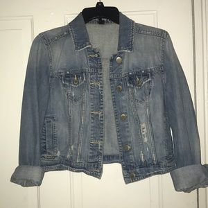 American eagle distressed denim jean jacket
